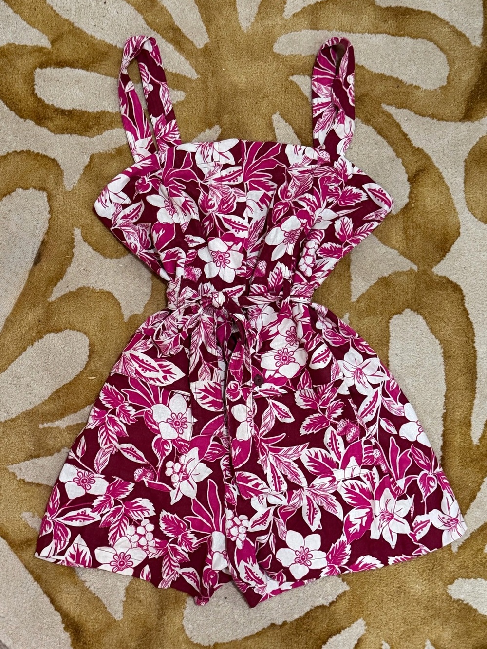 Belle Vere Floral Burgundy & White Summer Romper